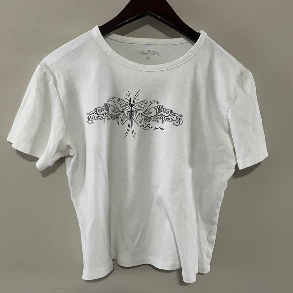 Vintage VTG Cottage Core Fairycore Butterfly Vines Short Sleeve T-Shirt (0936)